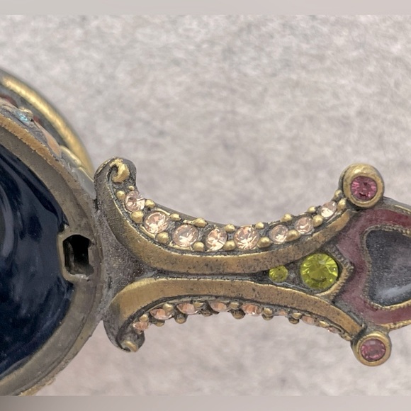 Enamel Crystal Aladdin Genie Lamp Trinket Box - Mint condition - Picture 5 of 9